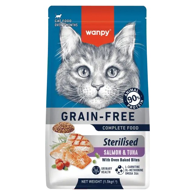 Wanpy stérilisé saumon thon — Wanpy croquette chat